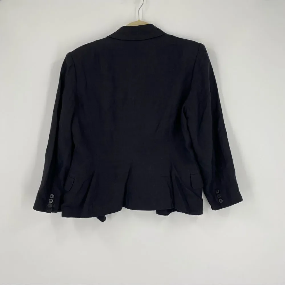 BCBG Paris Women’s Linen Blend Black Blazer Jacket size S - Picture 4 of 4